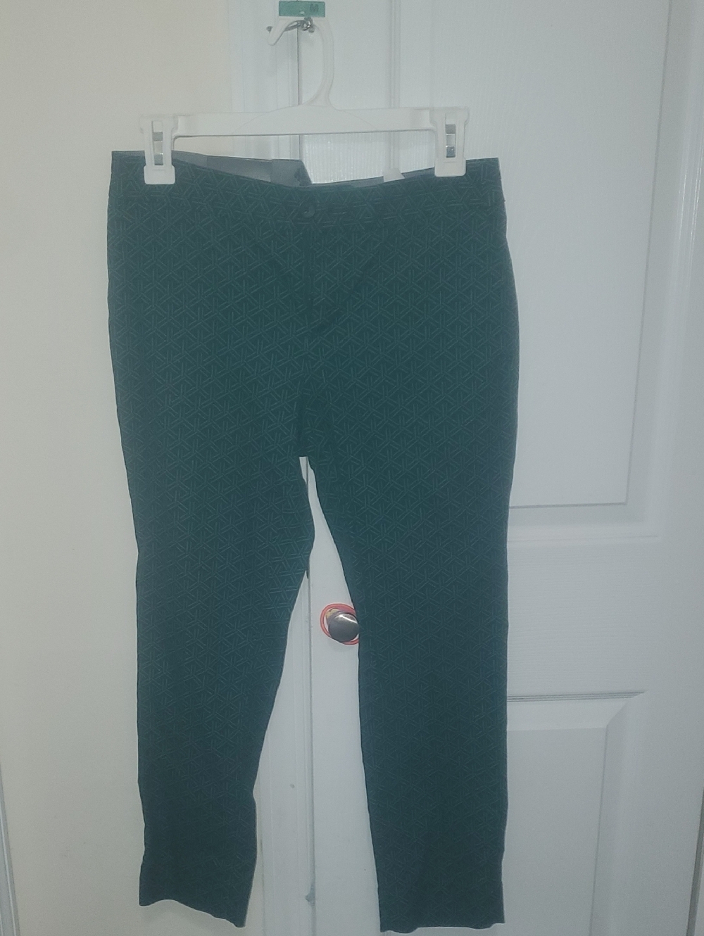 Banana Republic Dark Green Patterned Women's Trousers 2p